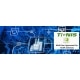 Circuit board with a blue overlay and an icon of a factory in white. To the right is a white rectangle that reads ' Tignis Multi-Year Agreement for AI/ML Solutions'